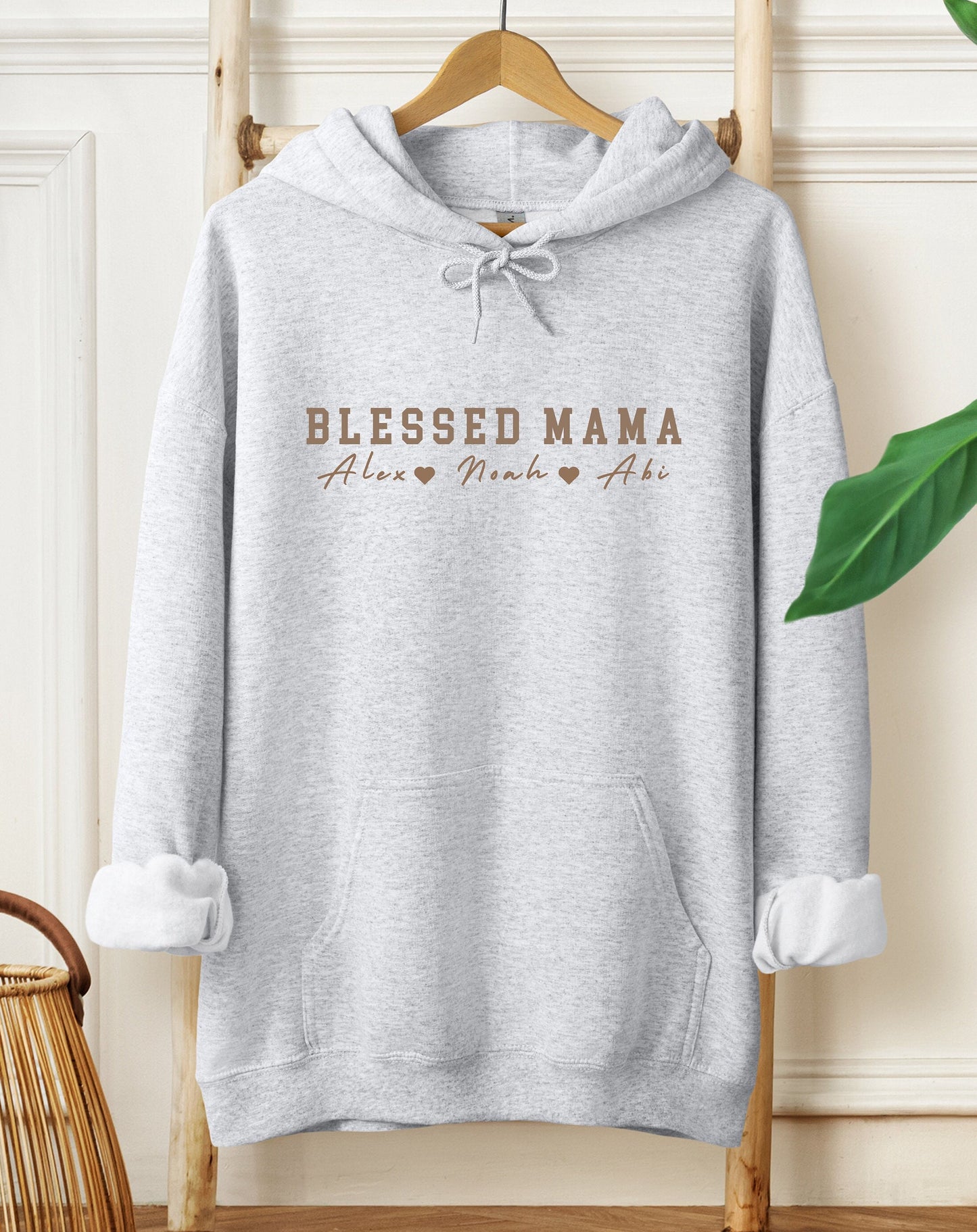 Blessed Mama Custom Hoodie with kids names, Mother's Day Gift Shirt, Birthday Mom, Baby Shower Gift, Personalized Gift Mom, Mama Hoodie