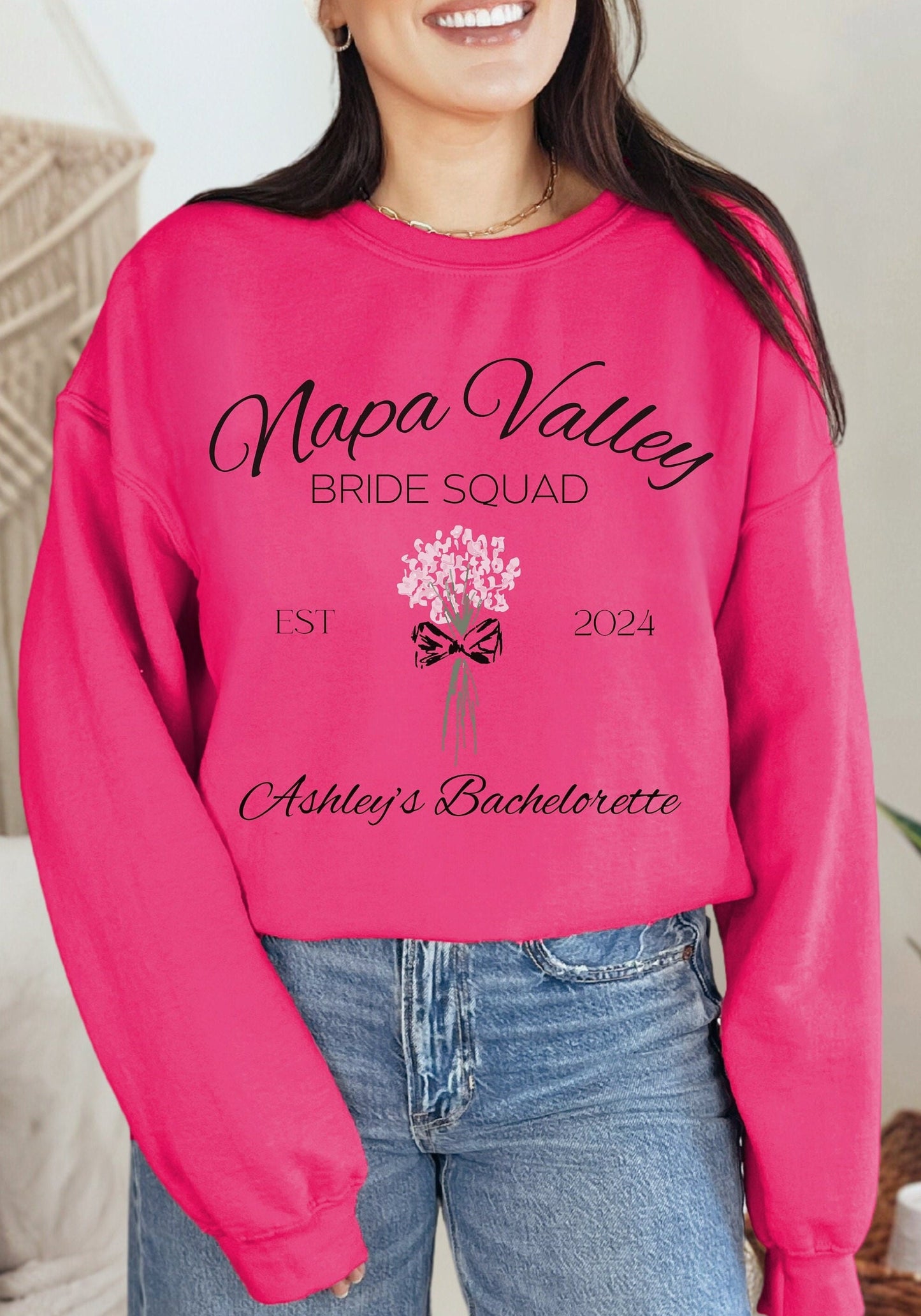 Custom Bachelorette Party Sweatshirt, Customized Bachelorette, Bach Party Sweatshirt, Custom Bride Shirt, Bridal Party, Napa Valley Bride