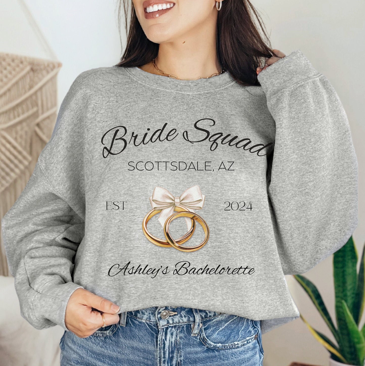 Custom Bachelorette Party Sweatshirt, Customized Bachelorette, Bach Party Sweatshirt, Custom Bride Shirt, Bridal Party, Scottsdale Bride