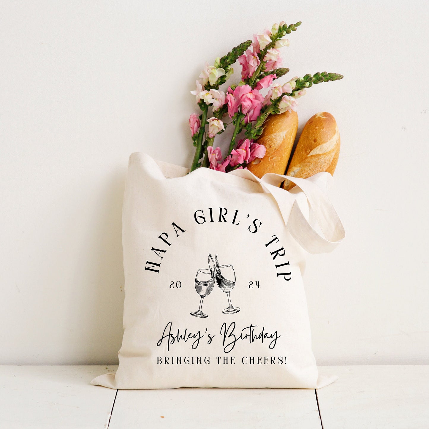 Custom Bachelorette Tote Bag, Wine tasting Bachelorette Bag, Personalized Party Favor Bag for bridesmaids, Napa Wine tasting tote bag