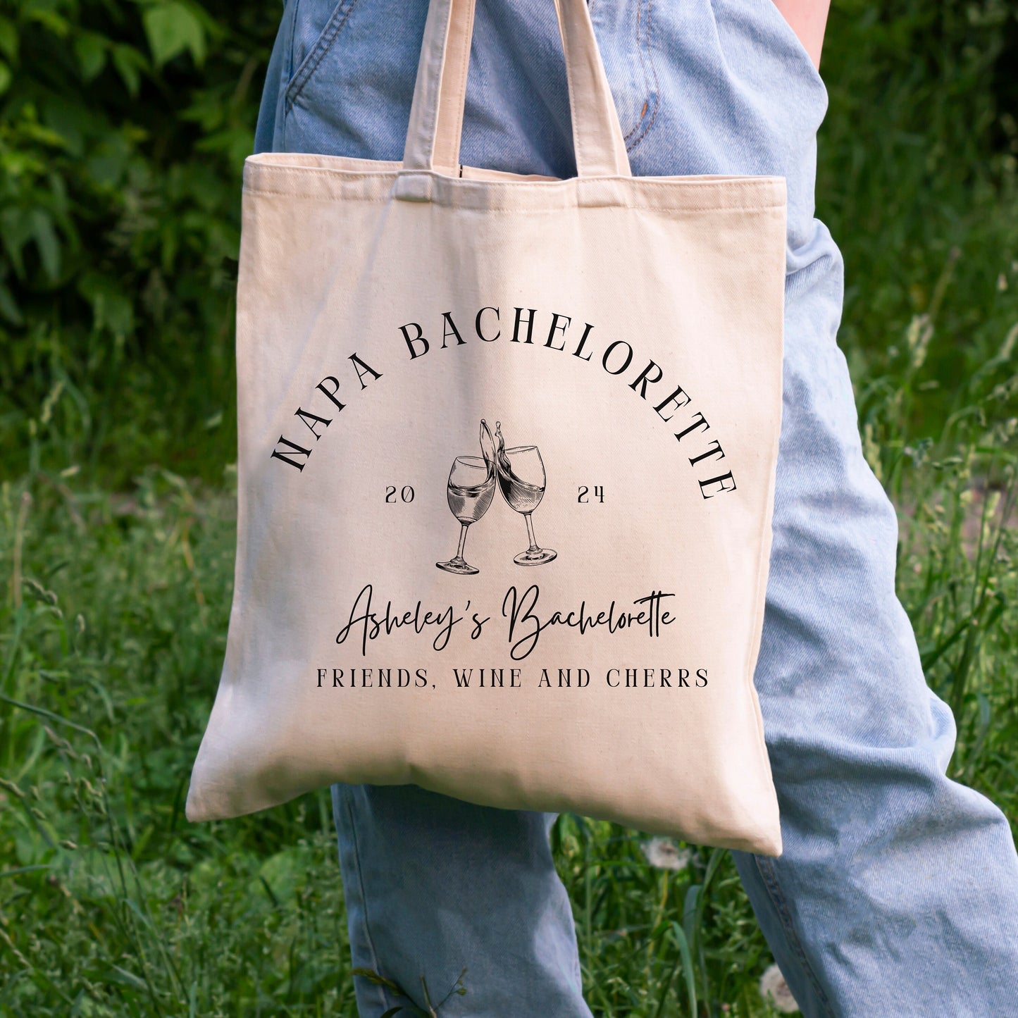 Custom Bachelorette Tote Bag, Wine tasting Bachelorette Bag, Personalized Party Favor Bag for bridesmaids, Napa Wine tasting tote bag