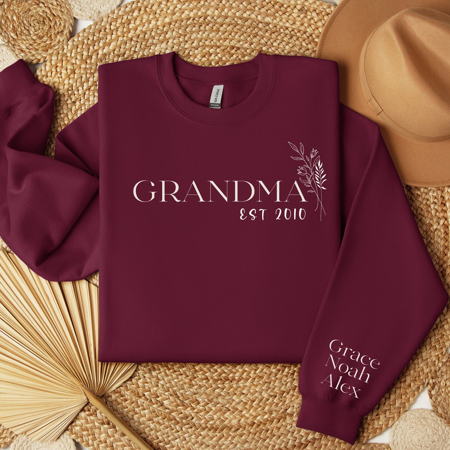 Custom Grandma Sweatshirt, Grandma Sweatshirt, Mom Sweater, Gift for Grandma, Mothers Day, Custom Gma Crewneck