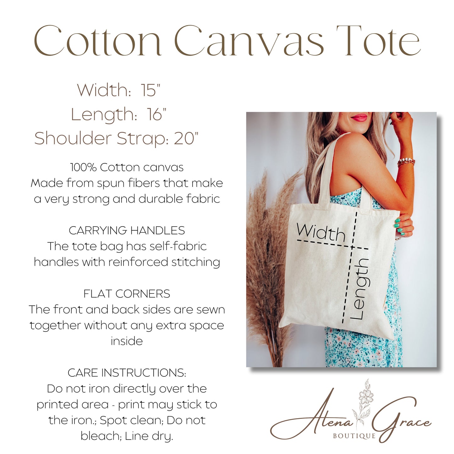 Beautiful Canvas Tote with Floral Print - Ideal for Book Clubs & Eco-Friendly Shopping