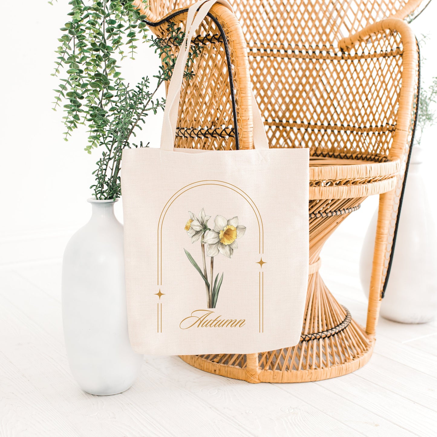 Birth Month Flower Personalized Canvas Tote Bag, Bachelorette Party, Bridesmaid gifts, Birthday Gift, Mother's Day, Custom Canvas Tote