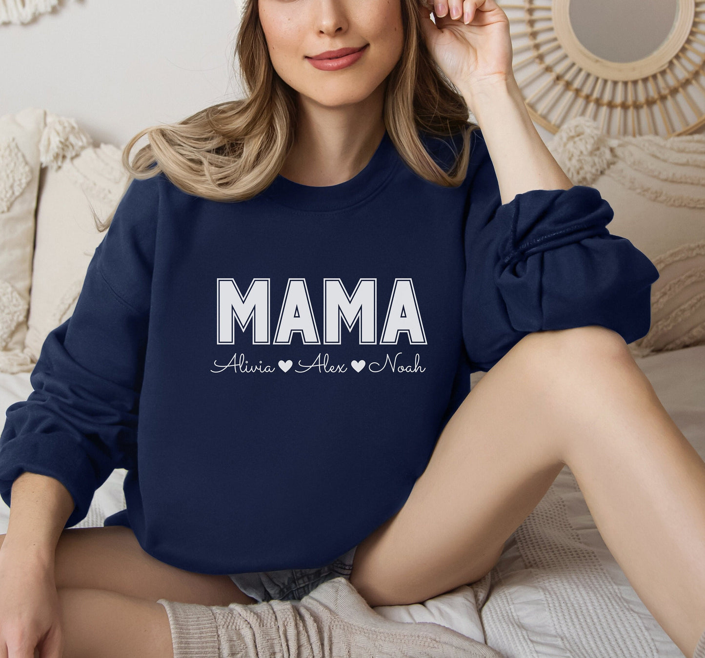 Mama Custom Sweatshirt with kids names, Mother's Day Gift Shirt, Birthday Mom, Baby Shower Gift, Personalized Gift for Mom, Mama Shirt
