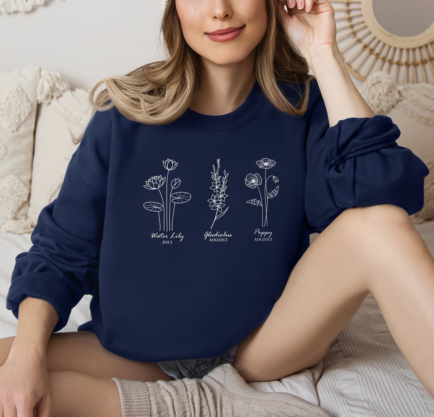 Birth Flower Sweatshirt Customizable, Mother's Day Gift, Birthday Shirt, New Mom, Grandma's Garden, Baby Shower Crewneck, Grandkids Shirt