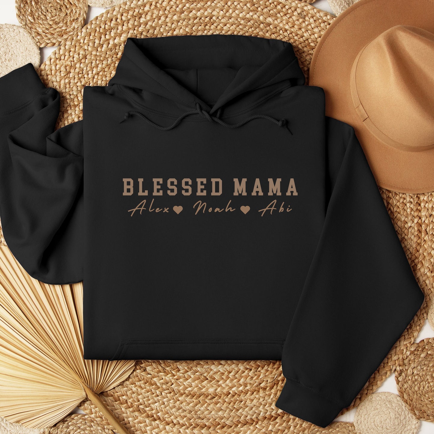 Blessed Mama Custom Hoodie with kids names, Mother's Day Gift Shirt, Birthday Mom, Baby Shower Gift, Personalized Gift Mom, Mama Hoodie