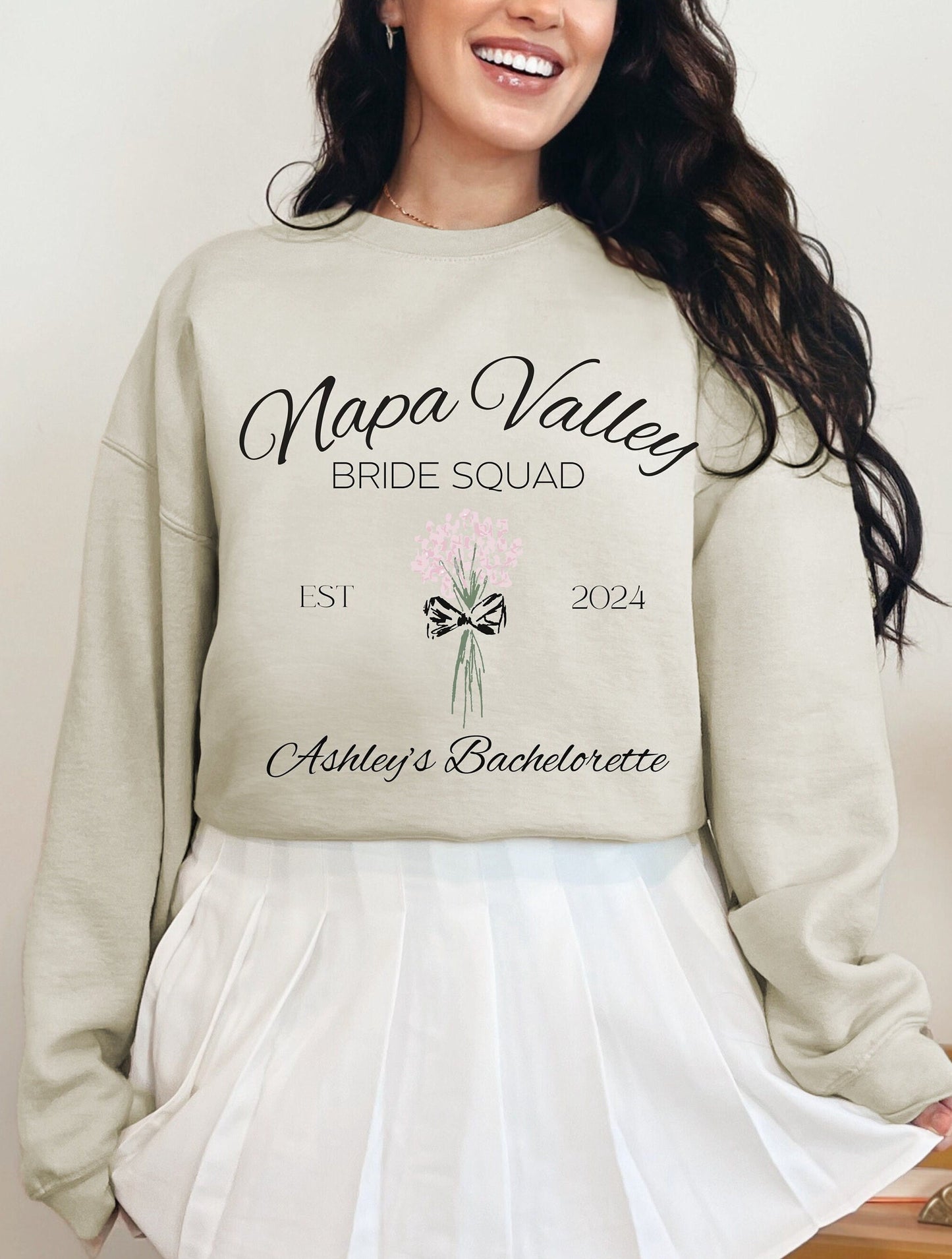 Custom Bachelorette Party Sweatshirt, Customized Bachelorette, Bach Party Sweatshirt, Custom Bride Shirt, Bridal Party, Napa Valley Bride