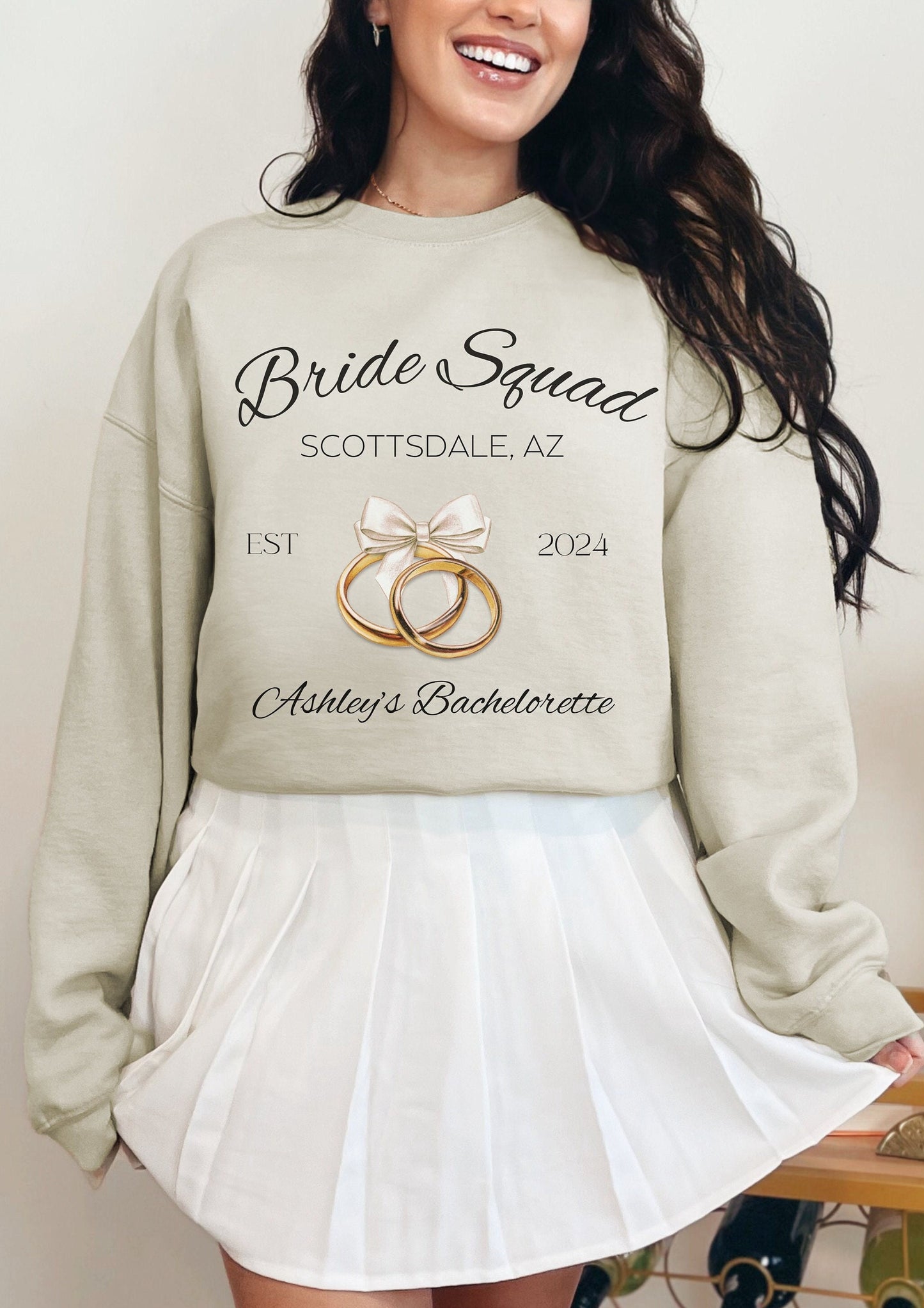 Custom Bachelorette Party Sweatshirt, Customized Bachelorette, Bach Party Sweatshirt, Custom Bride Shirt, Bridal Party, Scottsdale Bride