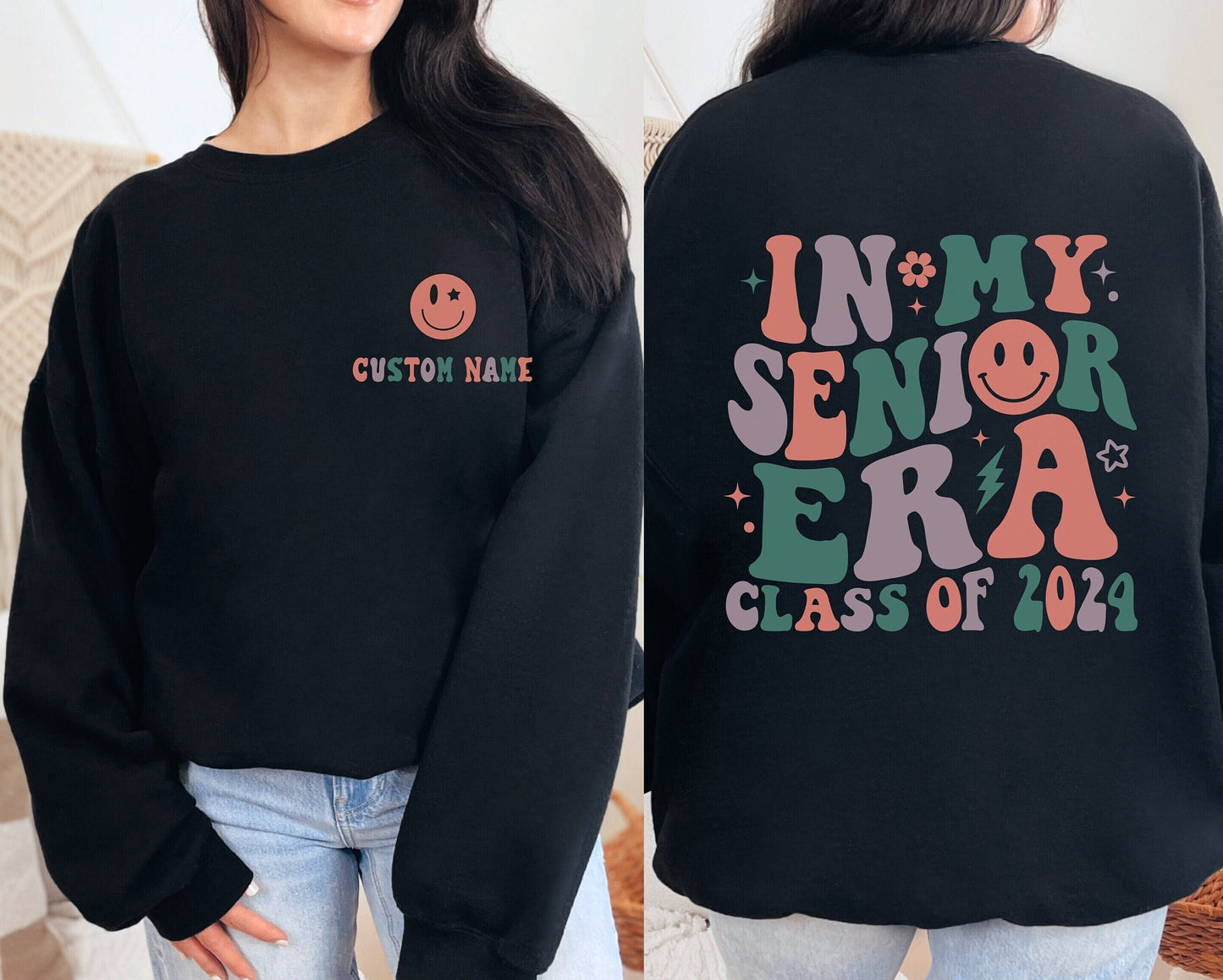 Custom Senior 2024 Sweatshirt, Personalized Senior 2024 Crewneck, Senior Crewneck, Graduation Crewneck, Graduate 2024, Custom 2024 Senior