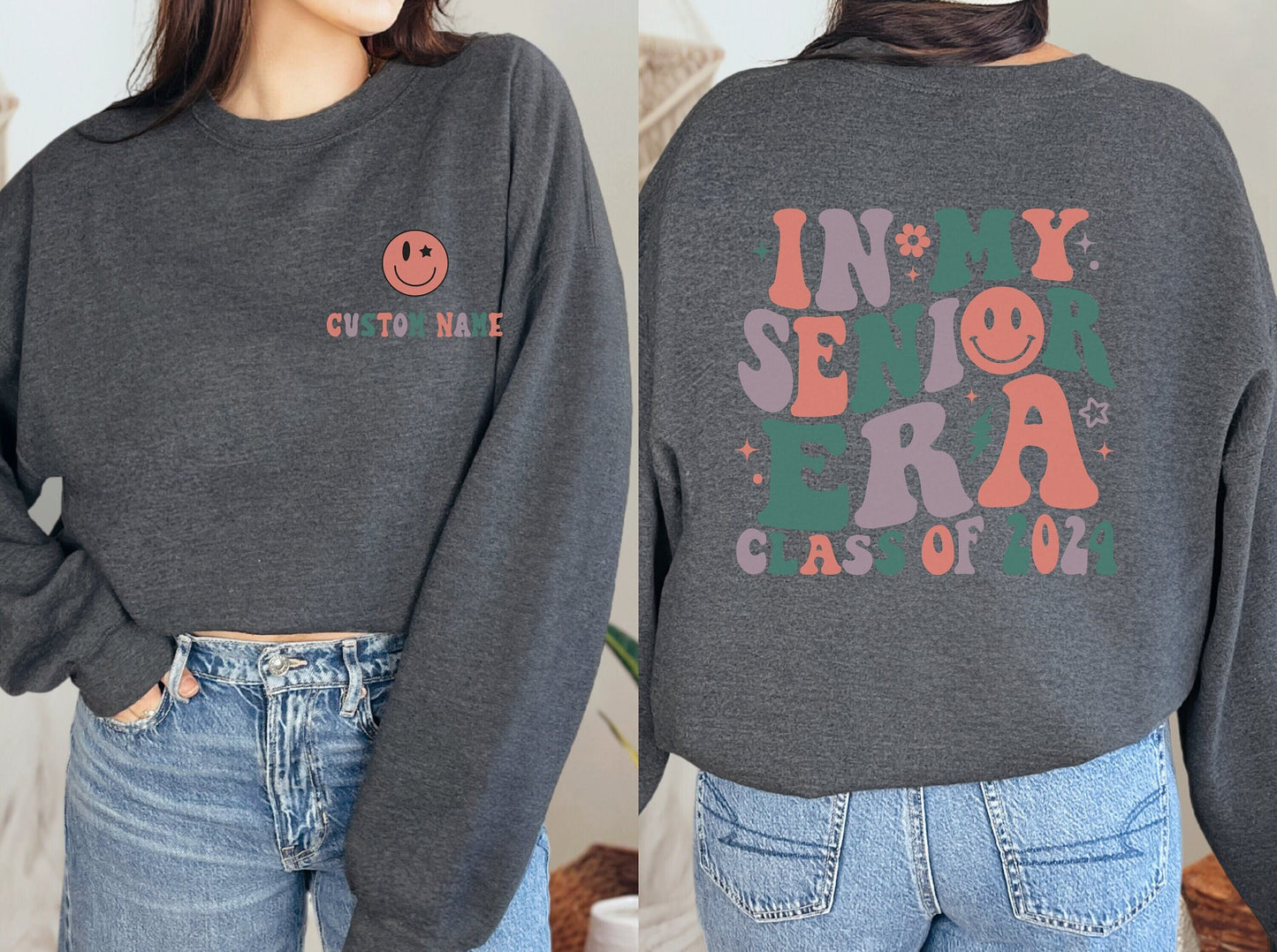 Custom Senior 2024 Sweatshirt, Personalized Senior 2024 Crewneck, Senior Crewneck, Graduation Crewneck, Graduate 2024, Custom 2024 Senior