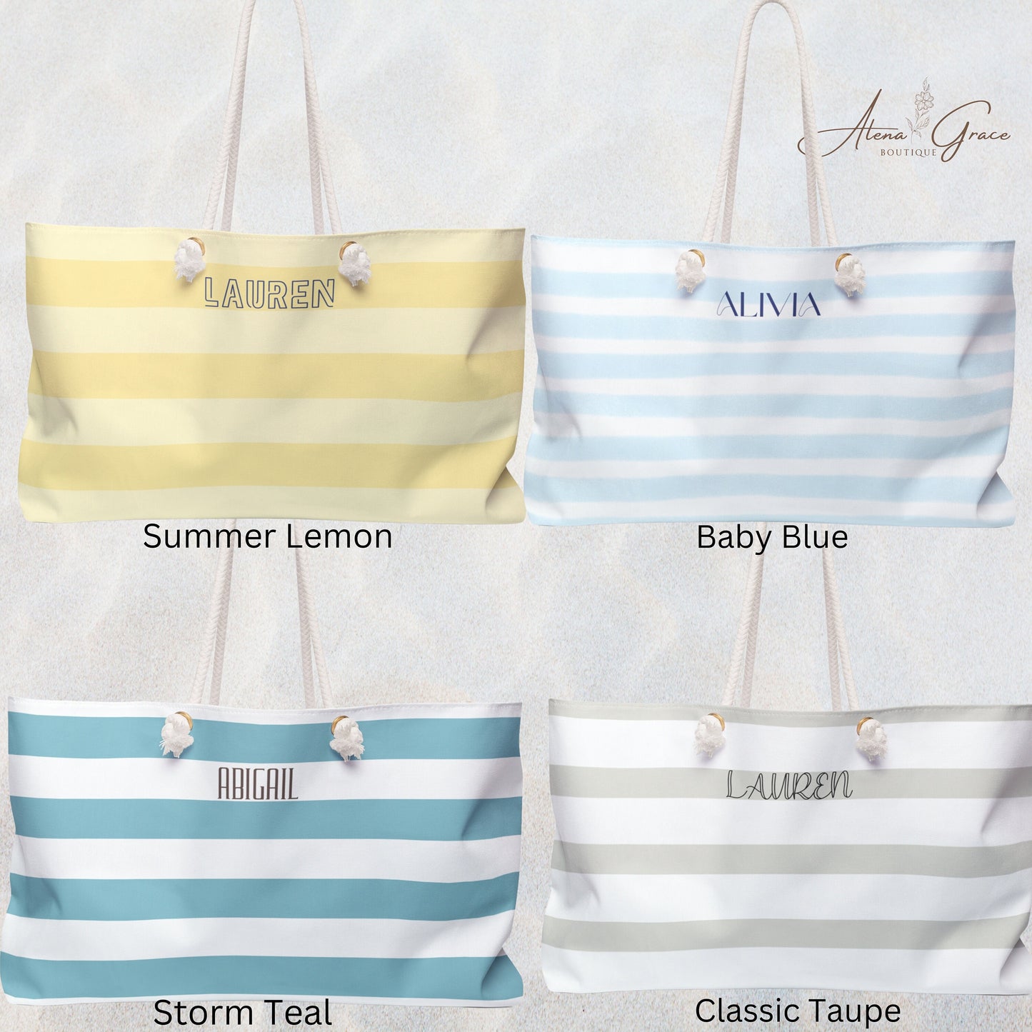 Personalized Beach Bag Tote Gift for Her, Monogrammed Gift Bag, Girl's Trip Bag, Party Favor Tote, Vacation or Weekend Getaway Tote