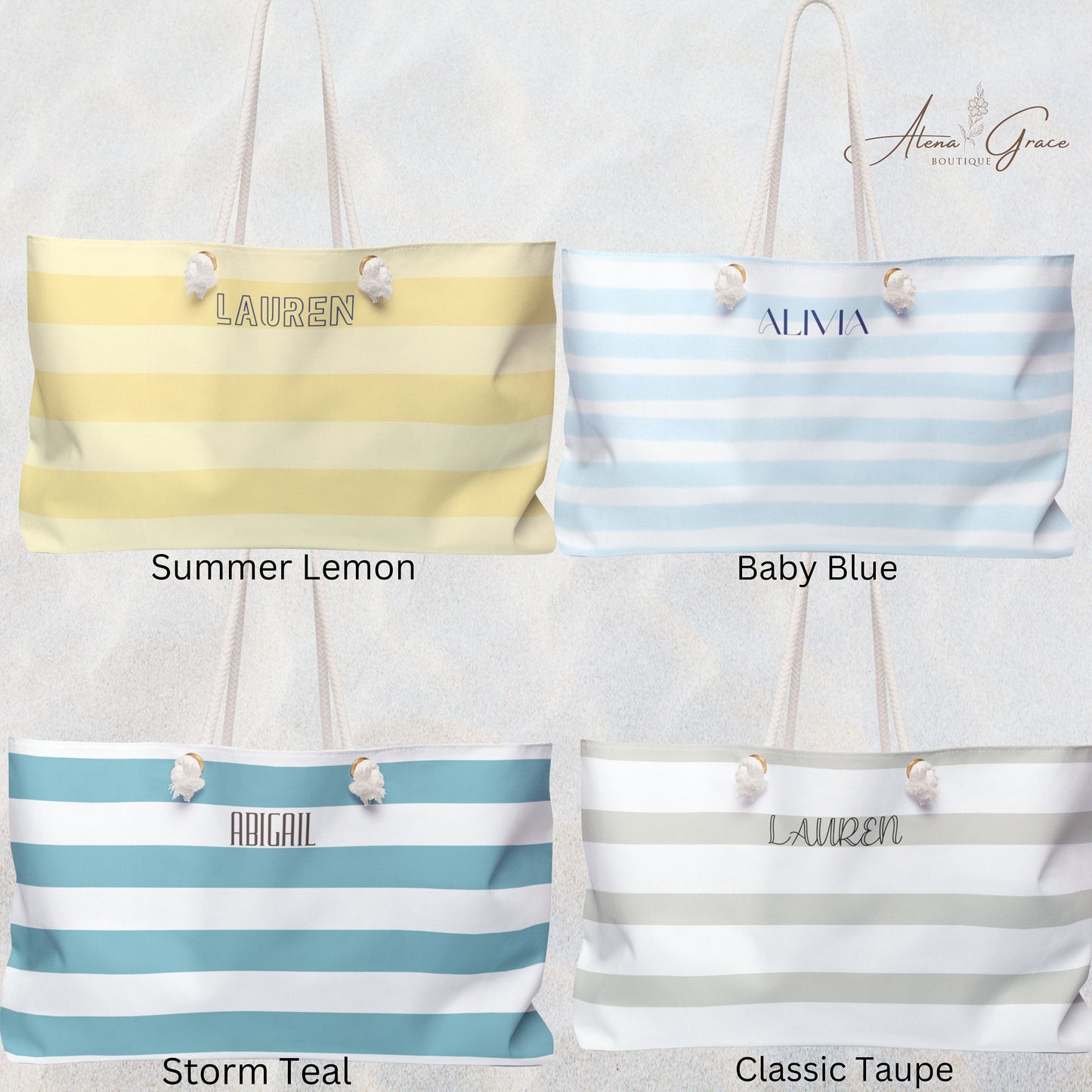 Personalized Beach Bag Tote, Custom Weekend Getaway Bag, Birthday Gift for Her, Girl's Trip Bags, Vacation Bags, Choose from 8 designs!