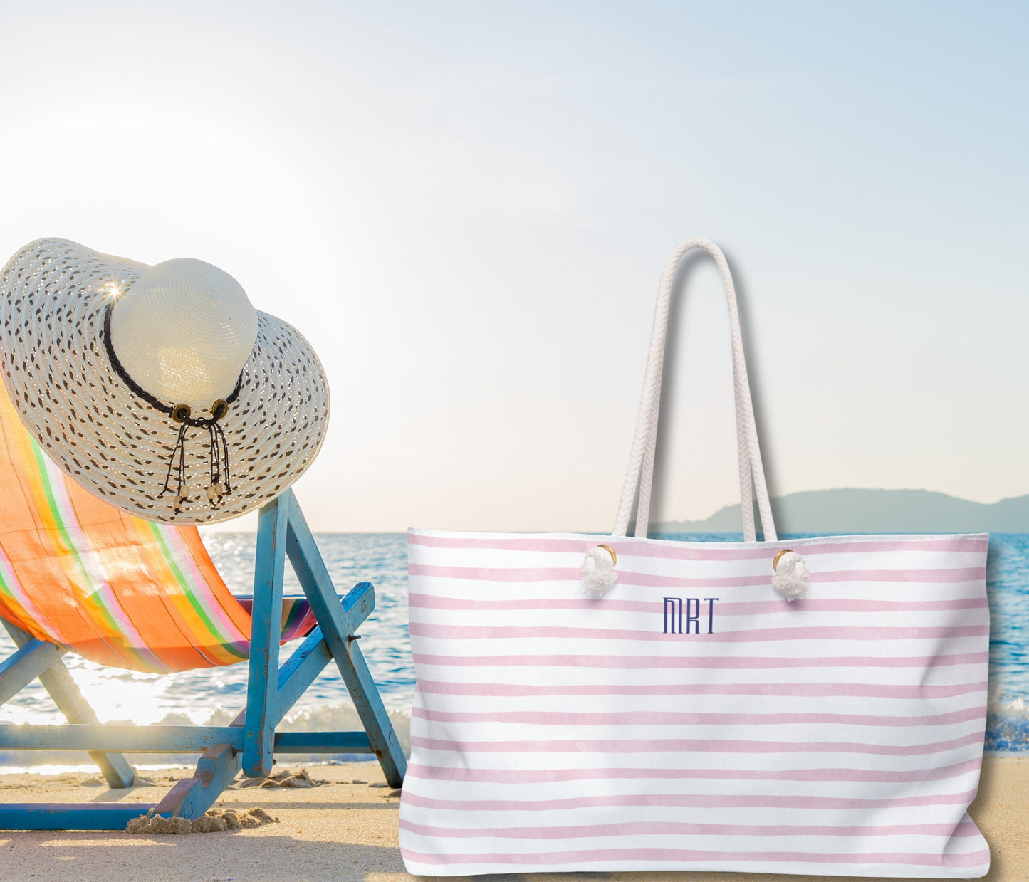 Personalized Beach Bag Tote, Custom Weekend Getaway Bag, Birthday Gift for Her, Girl's Trip Bags, Vacation Bags, Choose from 8 designs!