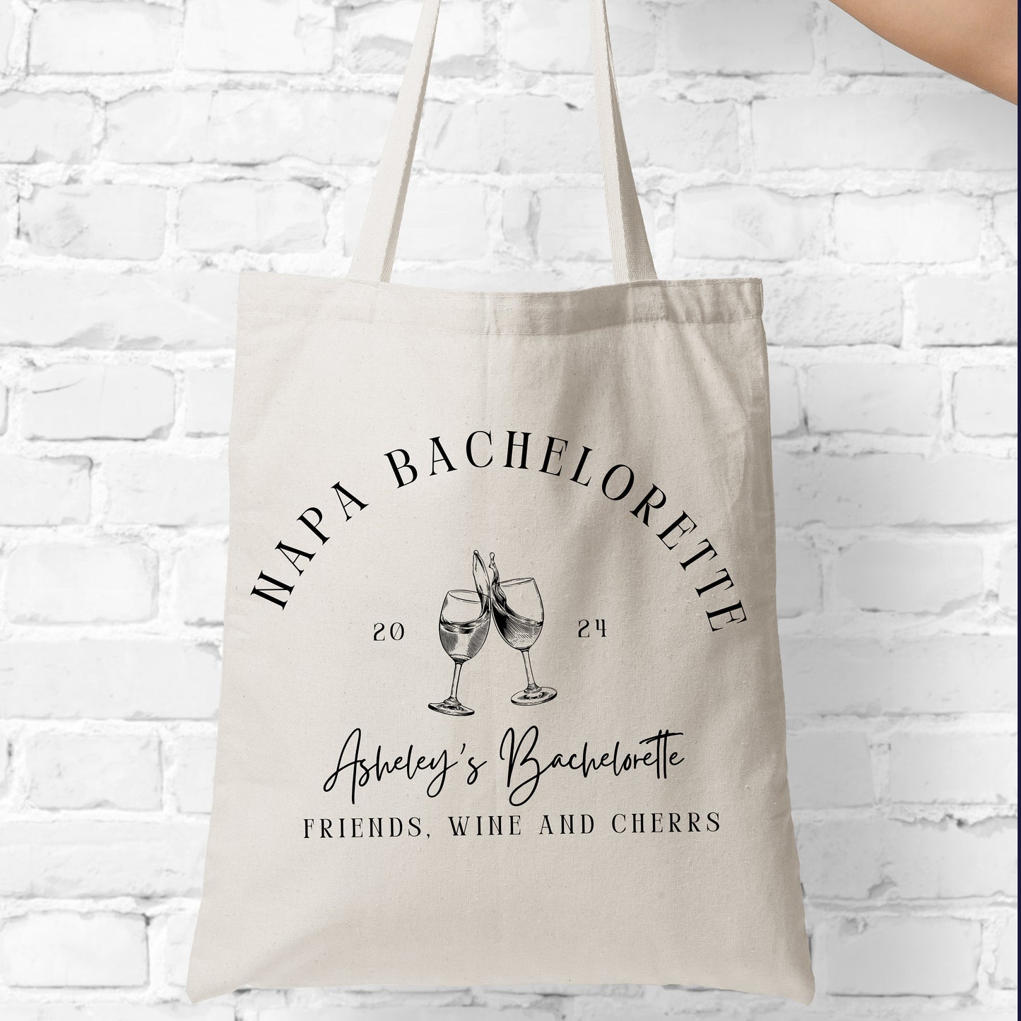 Custom Bachelorette Tote Bag, Wine tasting Bachelorette Bag, Personalized Party Favor Bag for bridesmaids, Napa Wine tasting tote bag