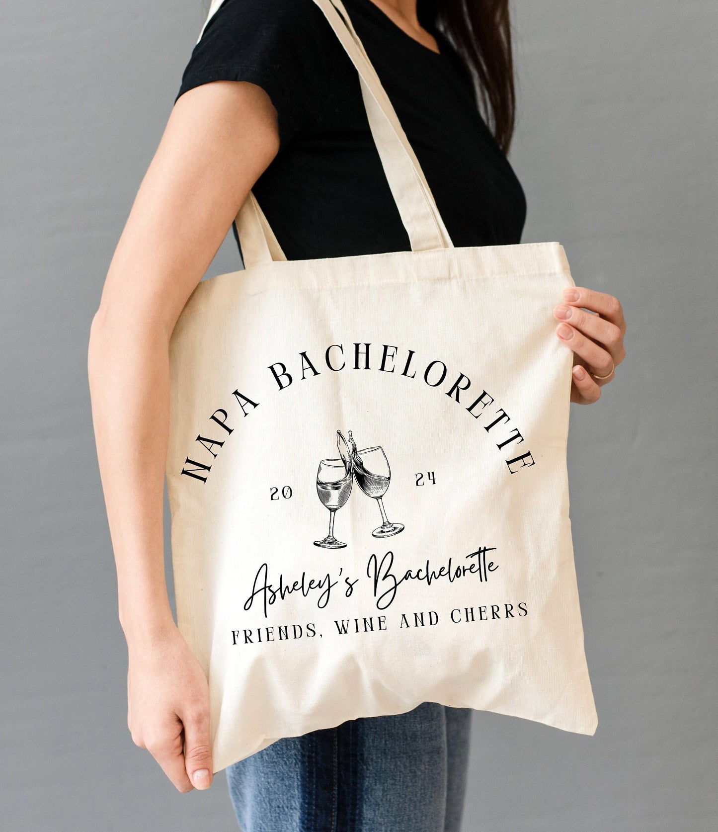 Custom Bachelorette Tote Bag, Wine tasting Bachelorette Bag, Personalized Party Favor Bag for bridesmaids, Napa Wine tasting tote bag