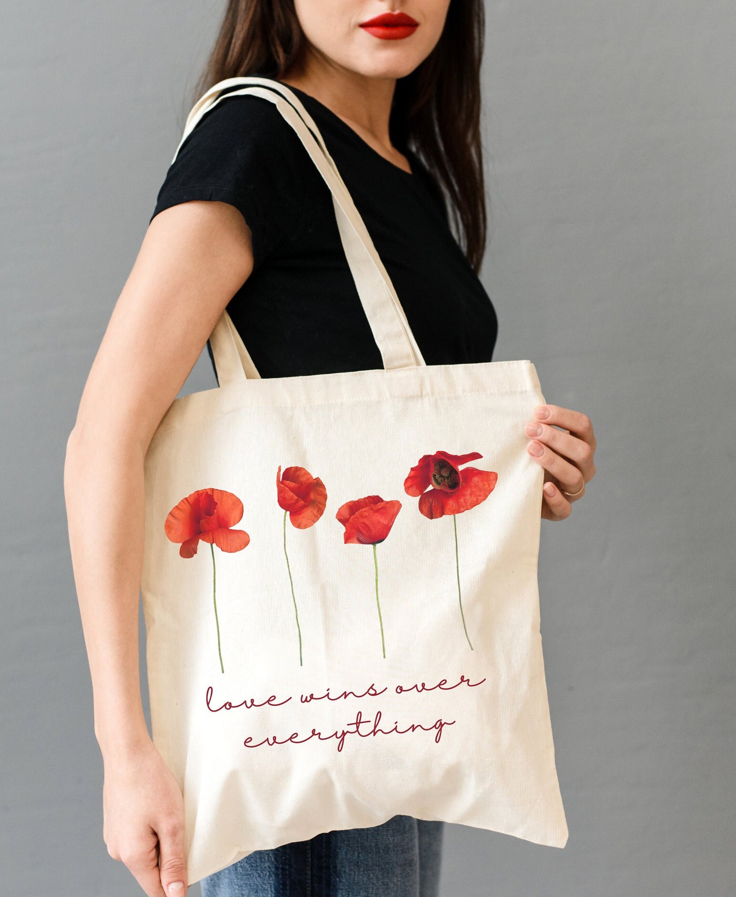 Beautiful Canvas Tote with Floral Print - Ideal for Book Clubs & Eco-Friendly Shopping