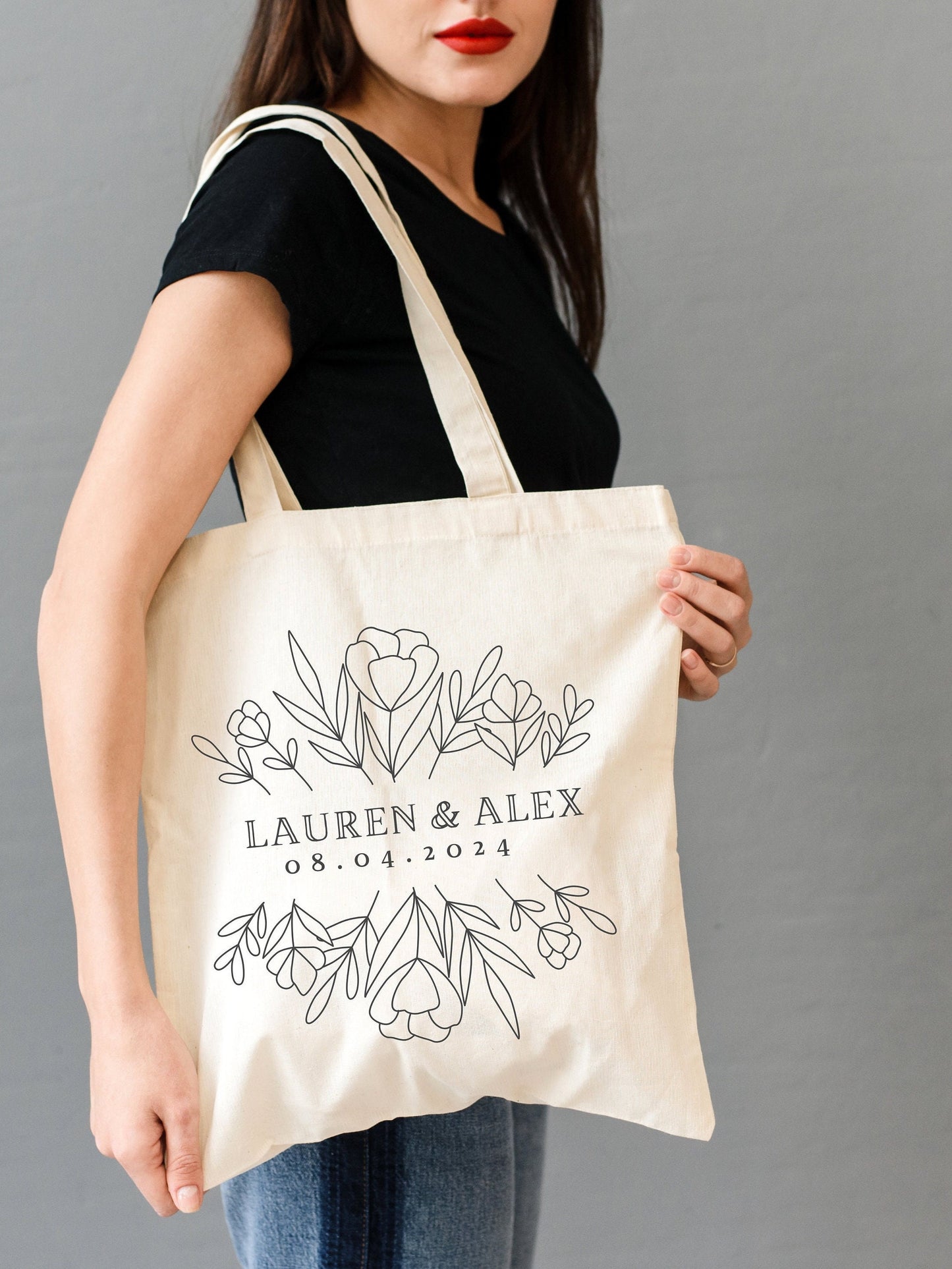 Custom Wedding Tote Bag - Welcome Guest Gift Wedding - Bride and Groom Gift to Guests - Bridal Party Gift - Party Favor Gift
