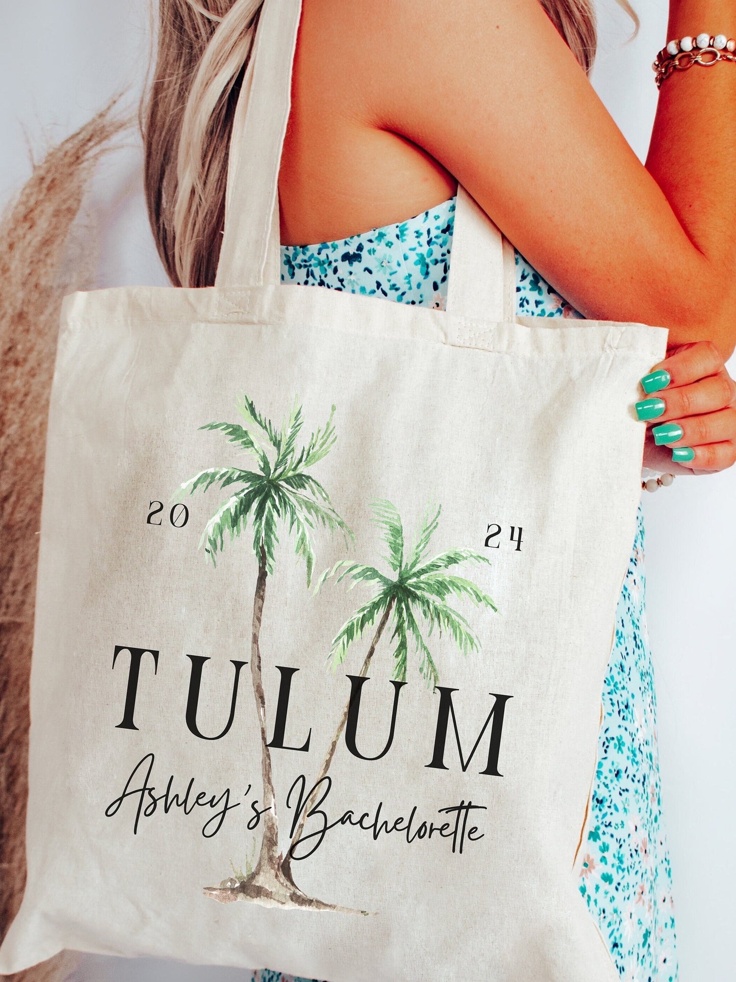 Personalized Bachelorette Tote Bag - Custom Bachelorette Party Favor Bag, Gift for Bridesmaids or Bridal Party, Destination Canvas Bag