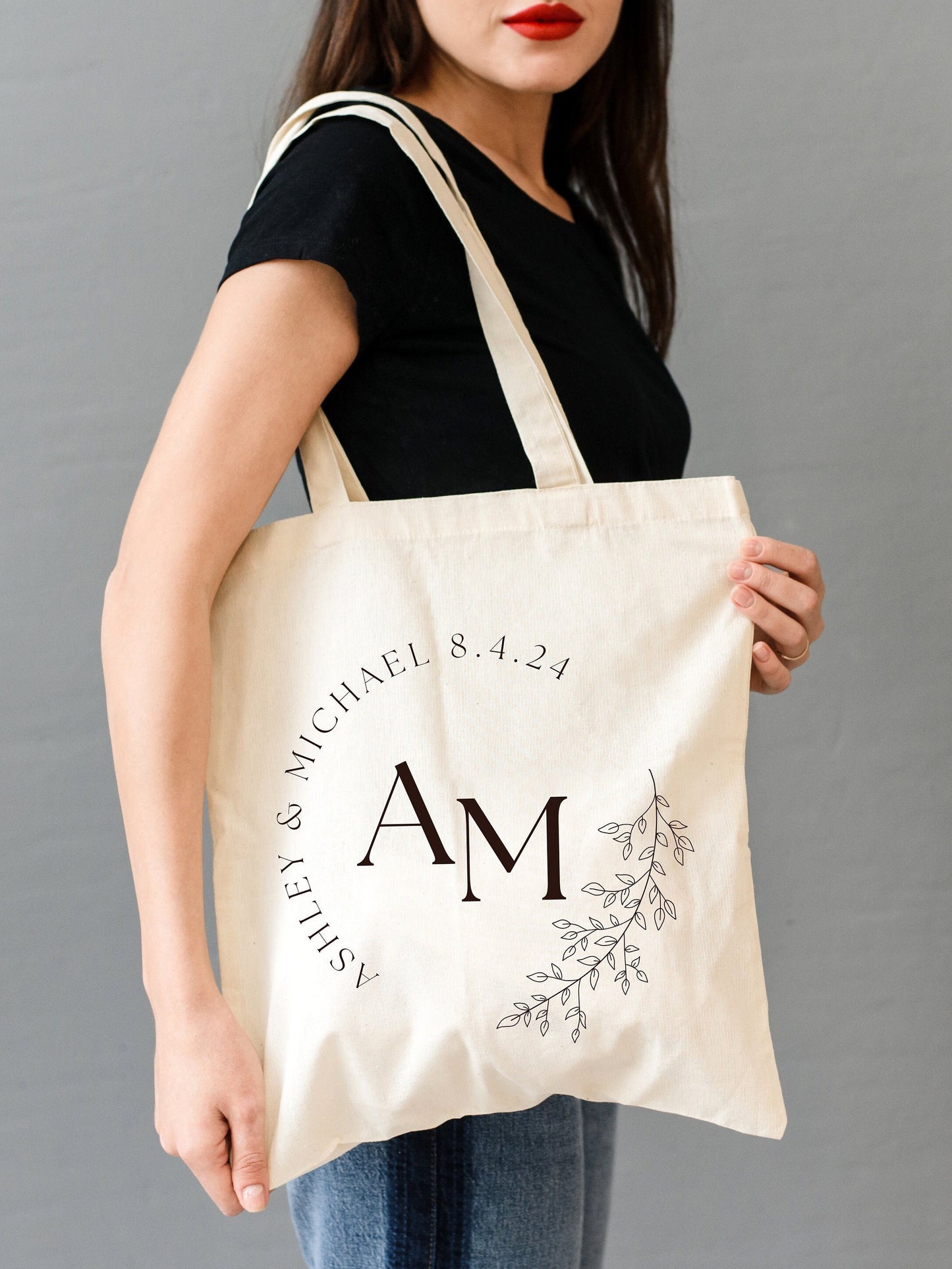 Personalized Bride To Be Gift, Made From Cotton Canvas, Elegant Bag Featuring Wedding Date, Bridal Shower Gift for Her, Custom Bride Tote