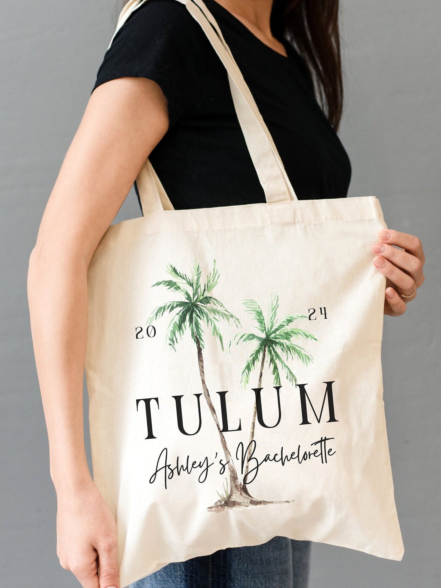 Personalized Bachelorette Tote Bag - Custom Bachelorette Party Favor Bag, Gift for Bridesmaids or Bridal Party, Destination Canvas Bag