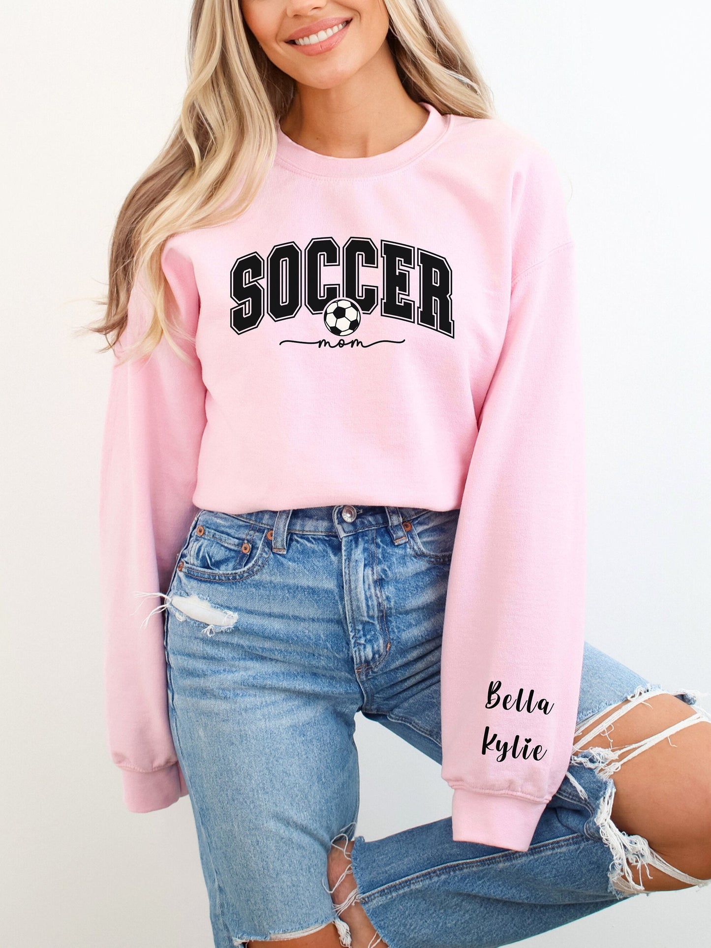 Custom Mother's Day Gift Sweatshirt - Personalize Softball Mom Crewneck Sweatshirt - Gift for Mom - Birthday Gift for Soccer Mom