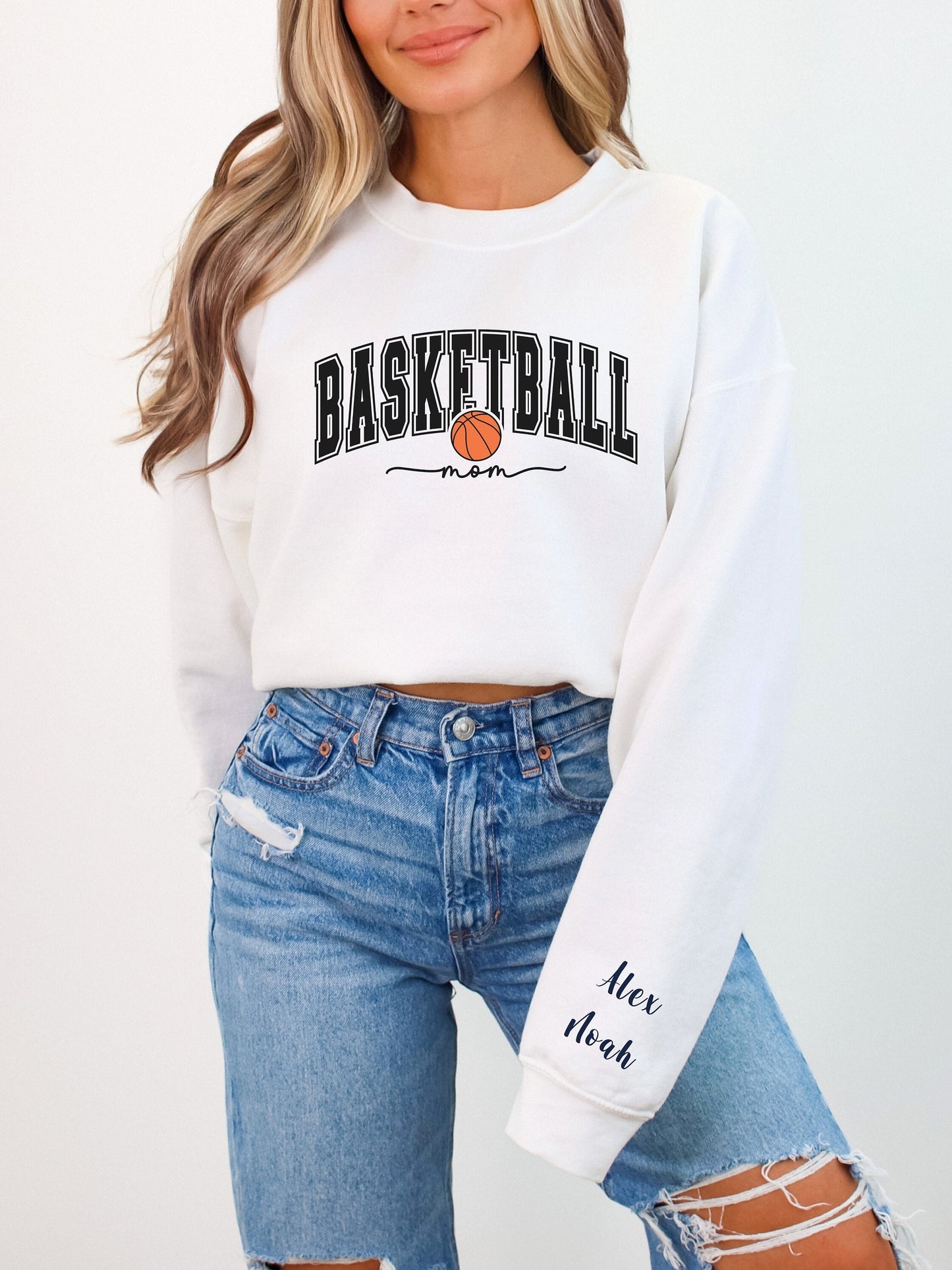 Mom Custom Sweatshirt, Mother's Day Gift - Basketball Mom Crewneck Sweatshirt, Gift for Mom - Birthday Gift for Sports Mom