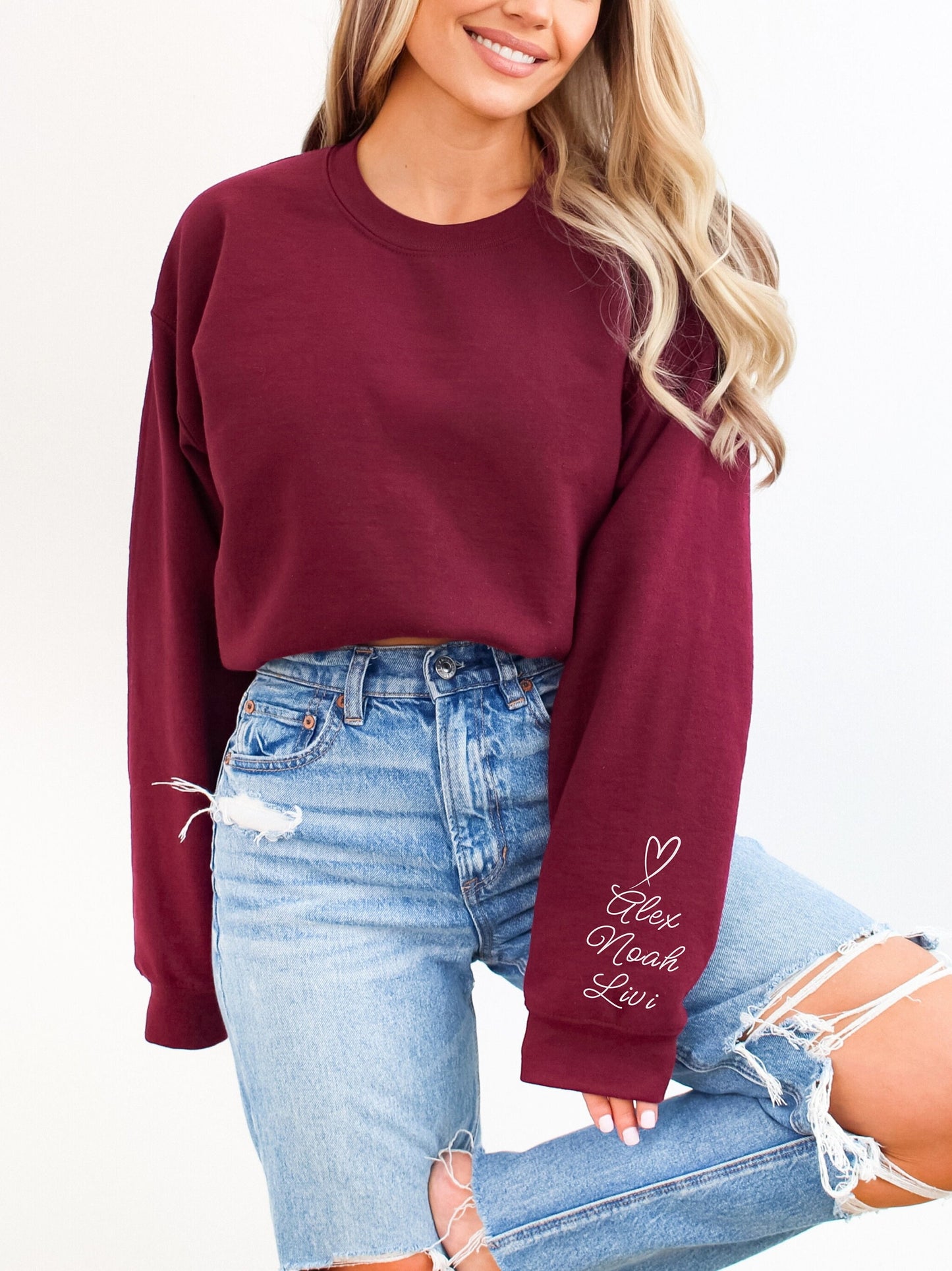 Customized Sweatshirt for Mom - Personalize with Kids' Names - Gift for Mother