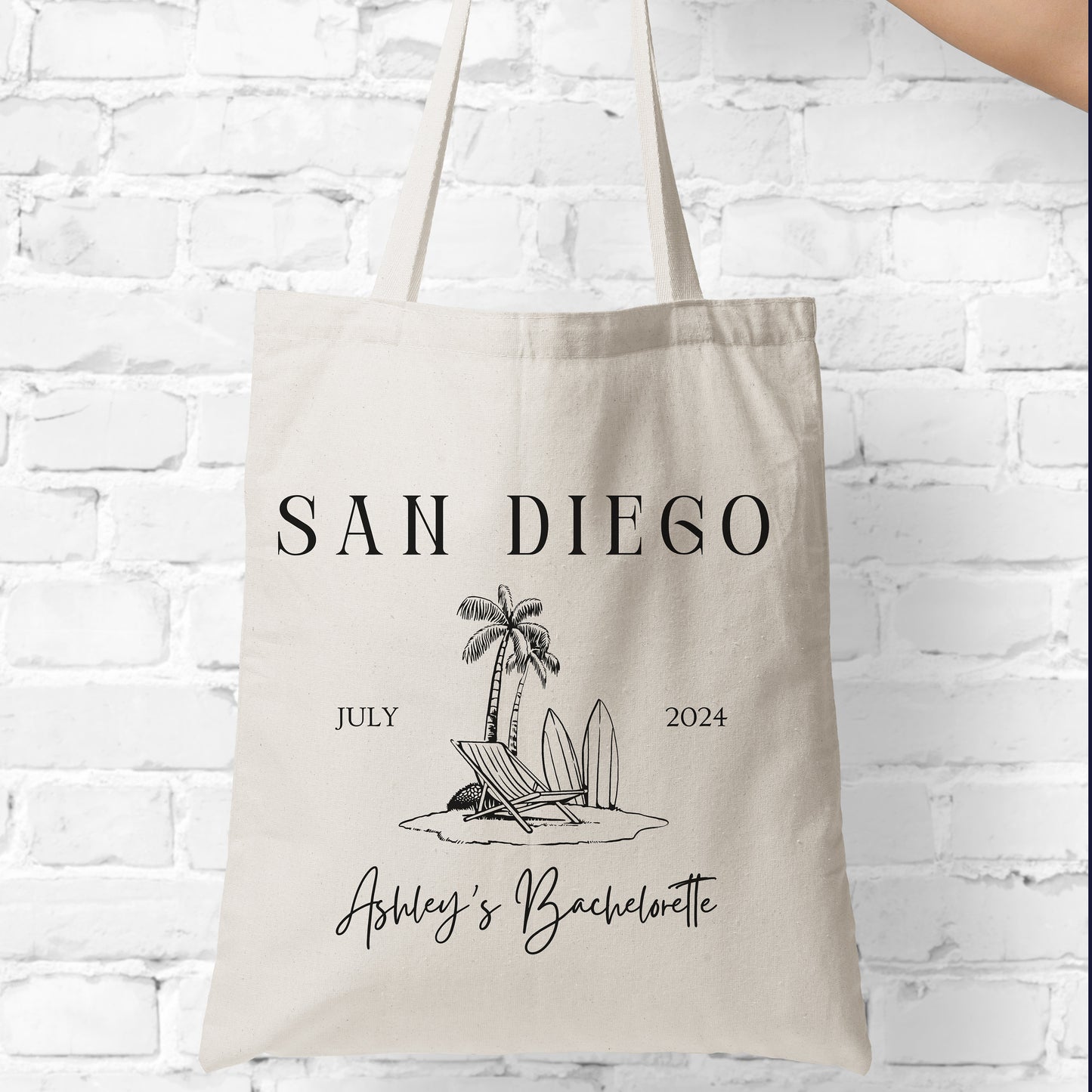 Custom Girls Trip Birthday Tote Bag, Girls Beach Weekend Bag, Vacation Birthday Favor Party Gift, Personalized Tote for Her