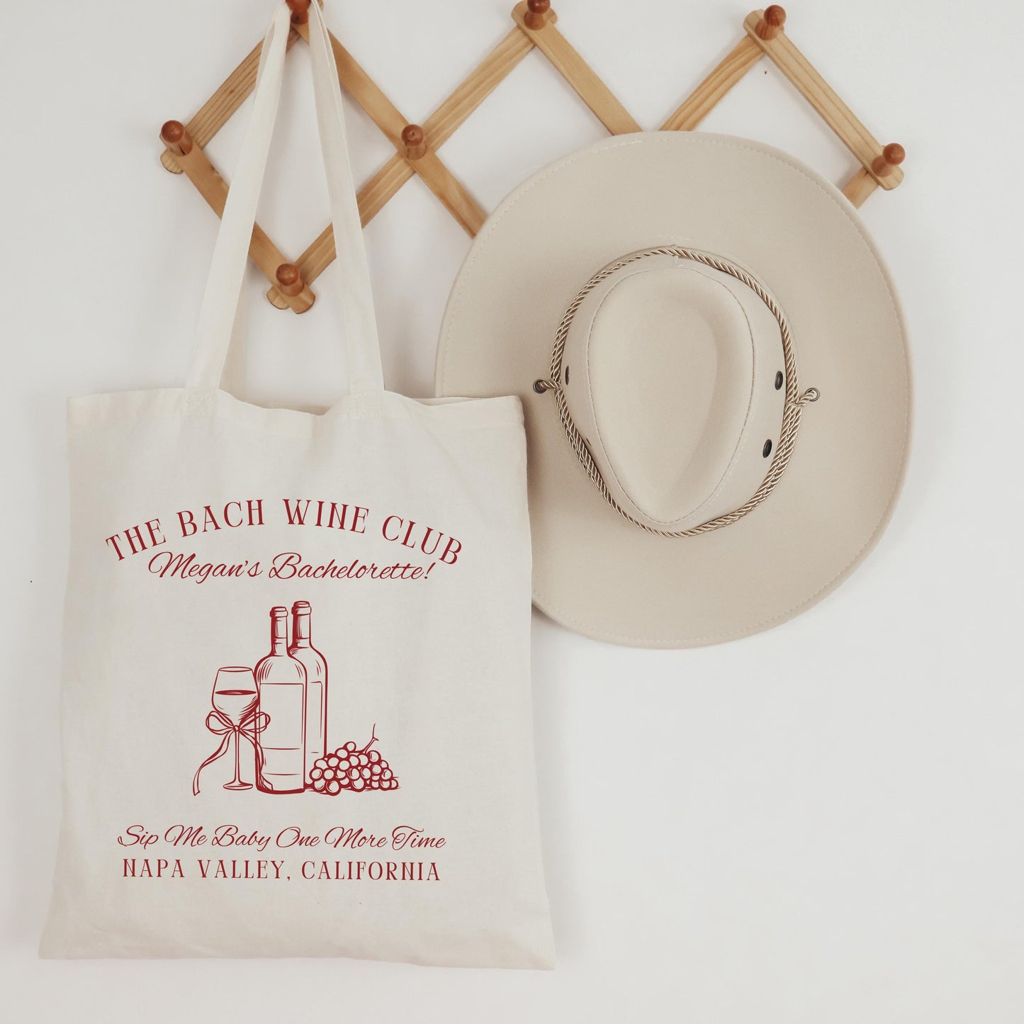 Sip Me Baby One More Time Tote, Napa Bachelorette Bag, Wine Club Party Favor, Custom Bridal Tote, Vineyard Weekend Gift for Bride