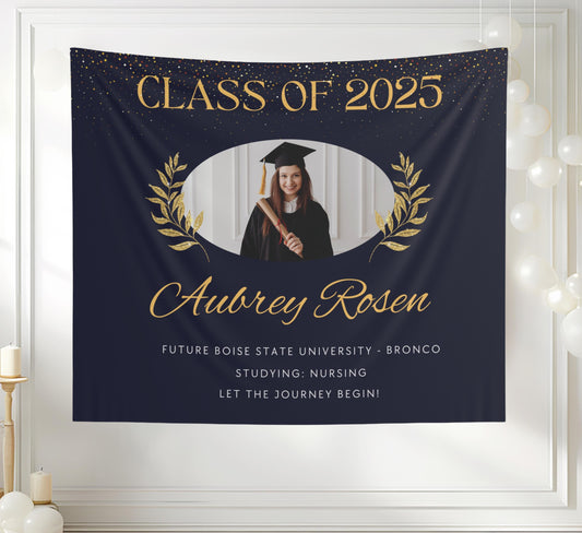 Custom Graduation Banner, Future Boise State Grad, Personalized Grad Party Sign, Nursing Student Banner, Class of 2025 Decor