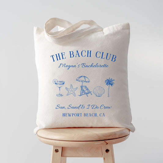 Beach Bachelorette Tote Bag, Sun Sand & I Do Crew, Bride Beach Trip Gift, Custom Bridal Party Favor, Coastal Girls Trip Tote