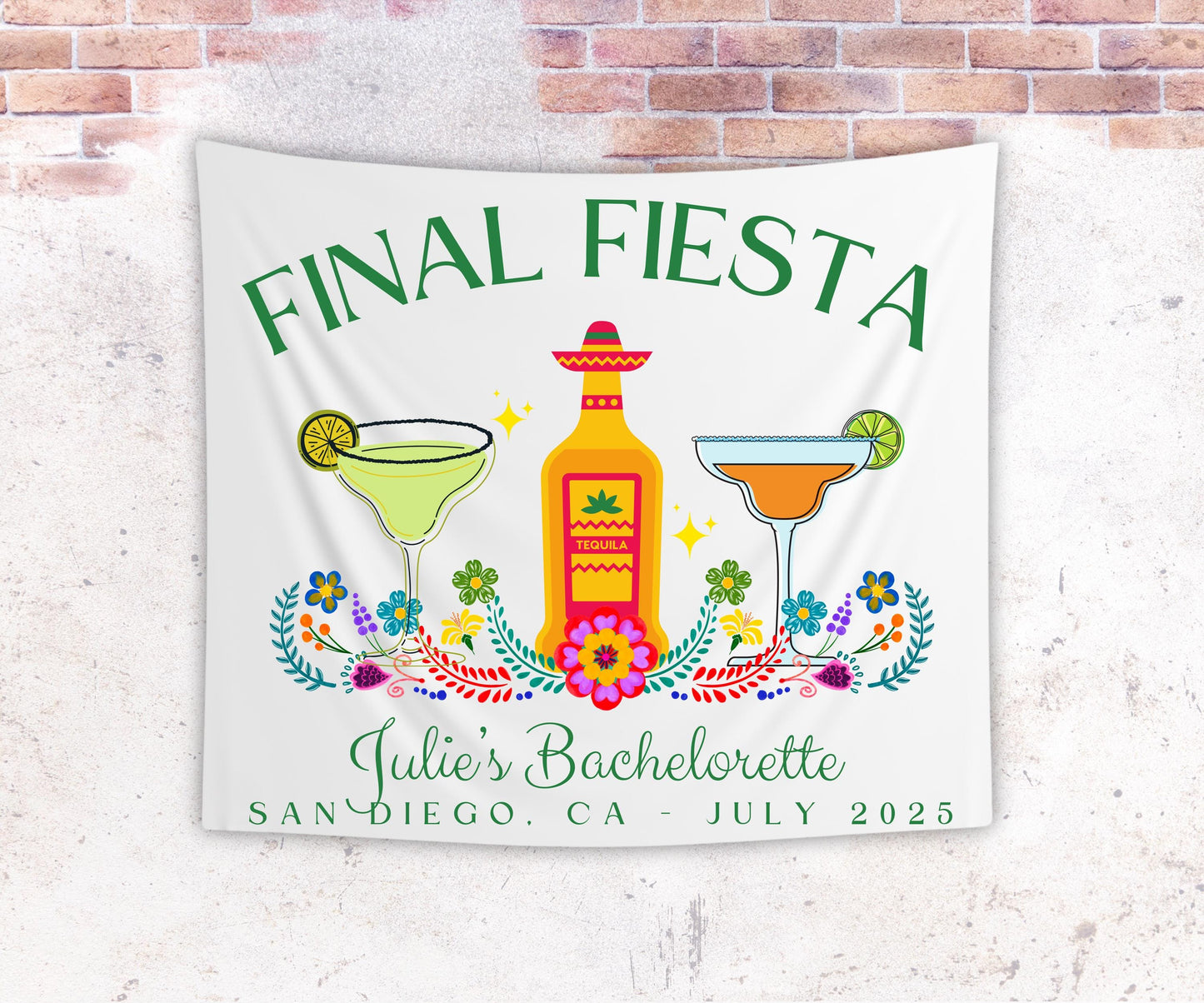 Final Fiesta Bachelorette Banner, Custom Tequila Tapestry, Mexican Party Backdrop, Personalized Girls Trip Decor, Fiesta Sign
