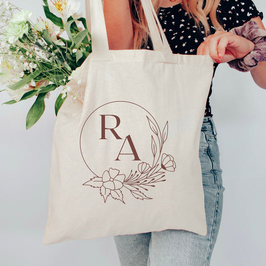 Personalized Tote Bag Gift Bridal Party, Gift for Her Bag, Vacation Party Favor Bag, Trendy Floral Graphic Canvas Bag, Bridesmaids Proposal