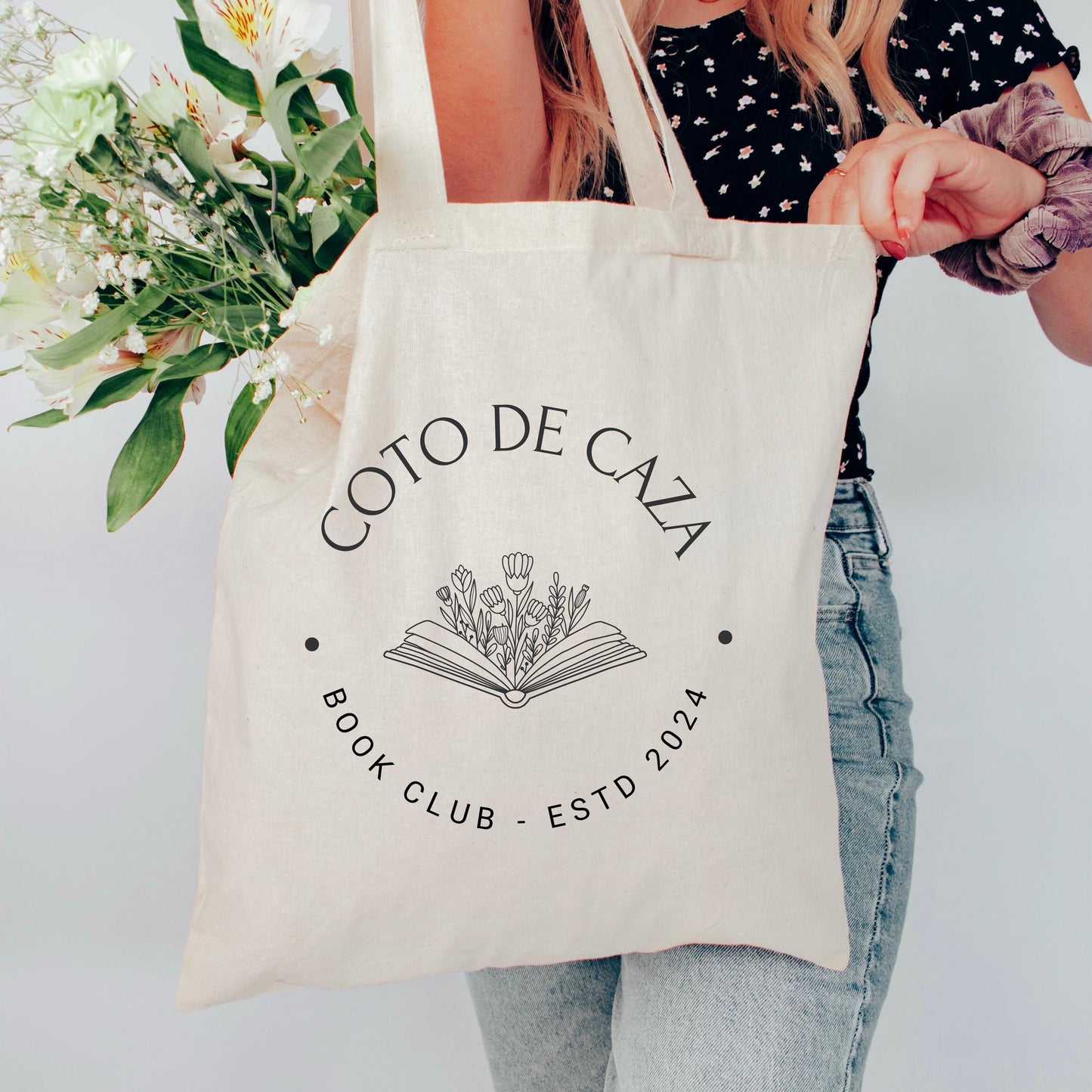 Personalized Book Club Tote: Stylish Library Bag for Readers & Literature Lovers - 2 Color Options