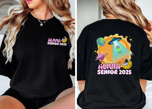 Senior Class 2025 Sweatshirt | Space Theme Crewneck | Personalized Graduation Gift