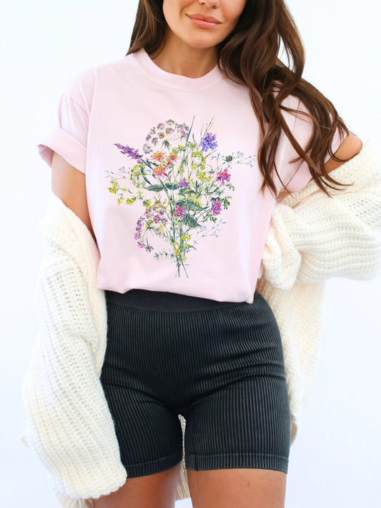 Wildflower Shirt | Vintage Floral Tee | Cottagecore Aesthetic Top | Flower Lover Gift Comfort Colors®