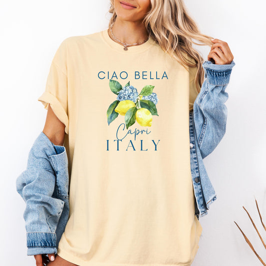 Capri Italy Shirt, Amalfi Coast Shirt Lemon Shirt - Europe Gift Shirt for Her - Comfort Colors