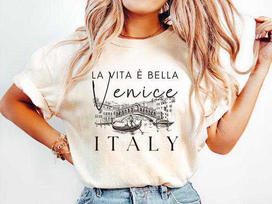 Venice Italy T-Shirt - Oversized Travel Tee - Comfort Colors Graphic Shirt - European Vacation Gift