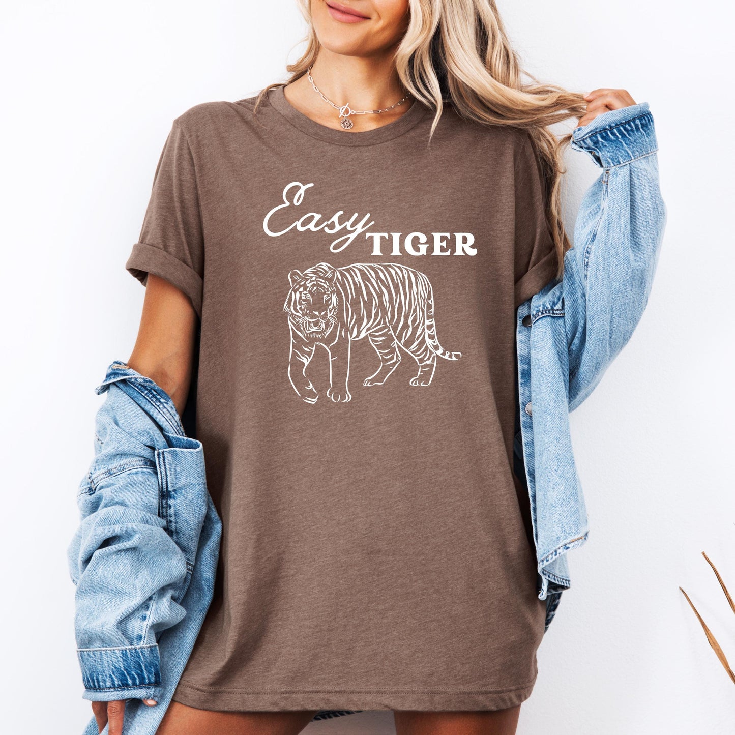 Easy Tiger Vintage Shirt – Retro Tiger Graphic Tee, Trendy Aesthetic, Bella Canvas Unisex T-Shirt