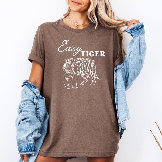 Easy Tiger Vintage Shirt – Retro Tiger Graphic Tee, Trendy Aesthetic, Bella Canvas Unisex T-Shirt