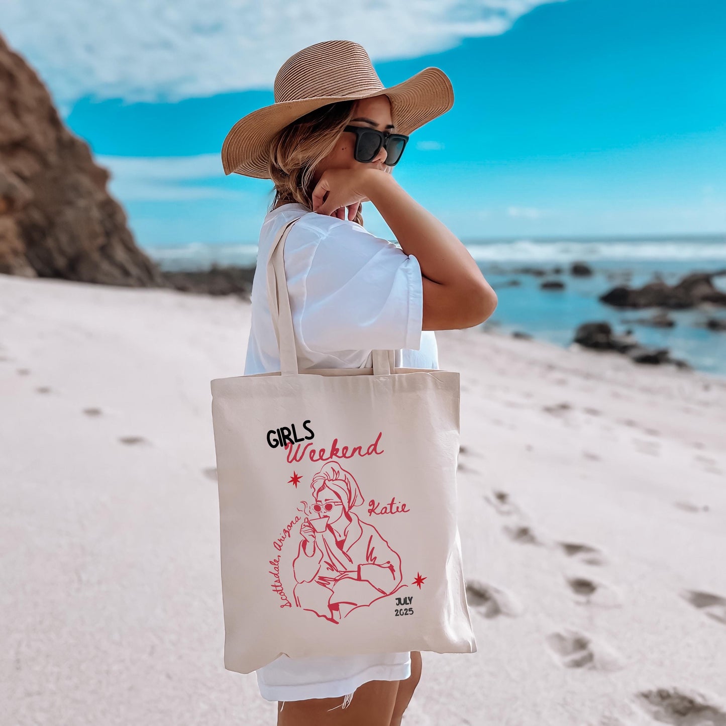 Girls Weekend Spa Tote Bag, Custom Spa Getaway Gift, Bachelorette Spa Trip Bag, Relaxation Retreat Tote, Self-Care Weekend Favor