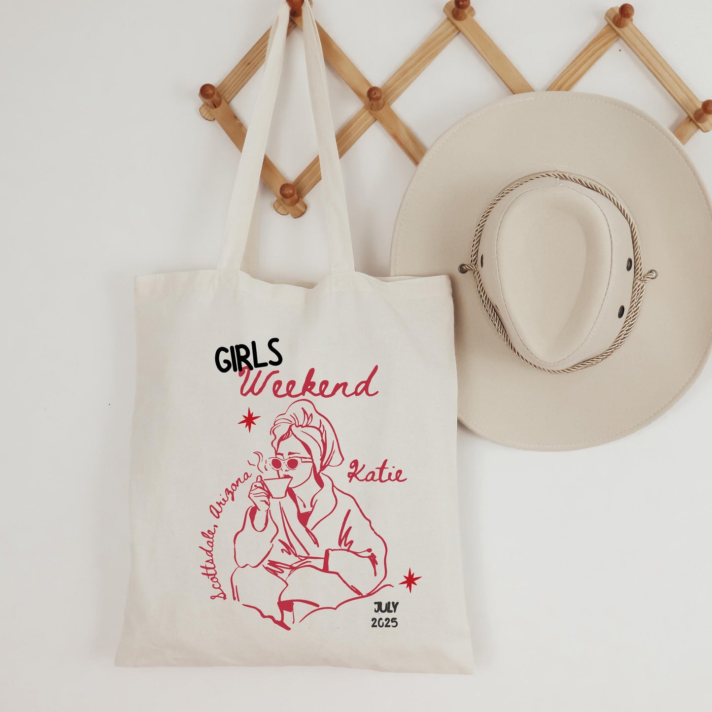 Girls Weekend Spa Tote Bag, Custom Spa Getaway Gift, Bachelorette Spa Trip Bag, Relaxation Retreat Tote, Self-Care Weekend Favor