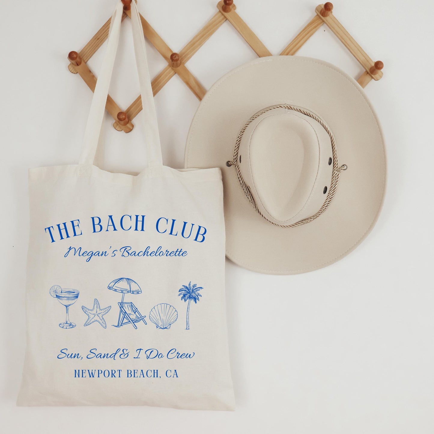 Beach Bachelorette Tote Bag, Sun Sand & I Do Crew, Bride Beach Trip Gift, Custom Bridal Party Favor, Coastal Girls Trip Tote