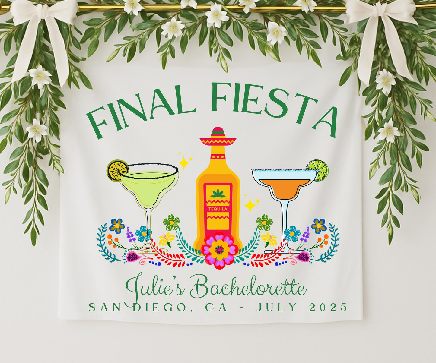 Final Fiesta Bachelorette Banner, Custom Tequila Tapestry, Mexican Party Backdrop, Personalized Girls Trip Decor, Fiesta Sign