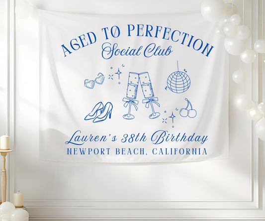 Party Banner Custom, Birthday Banner, Aged to Perfection Sign, Custom Party Sign, 30th Birthday Decor, Personalized Backdrop