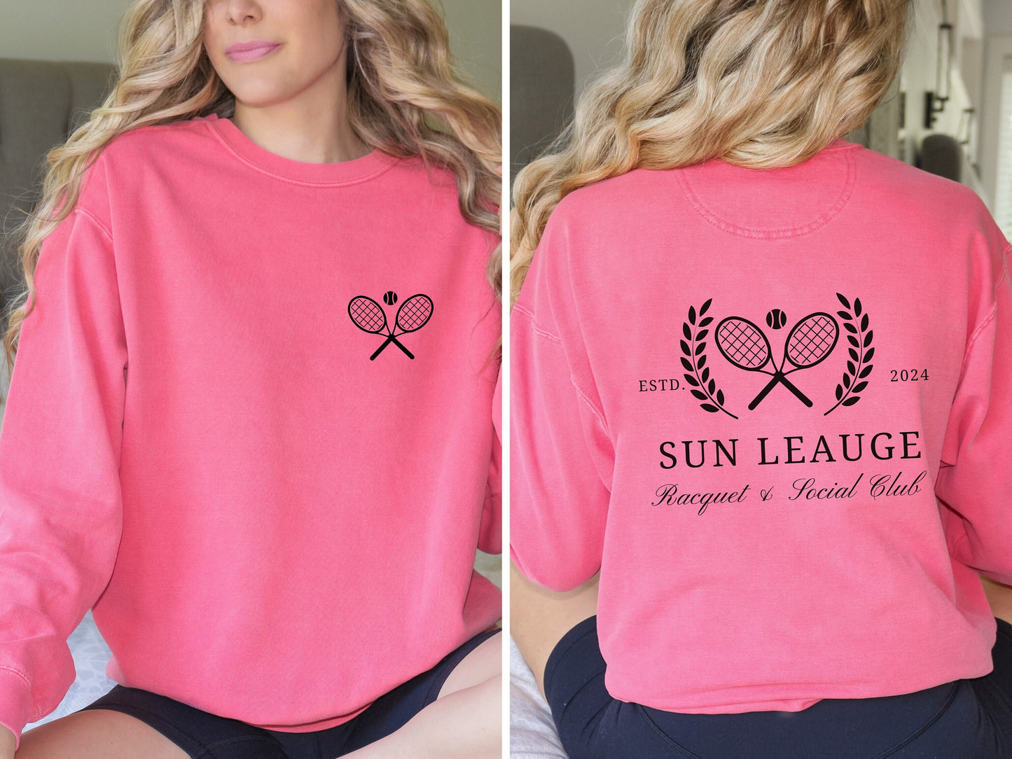 Personalized Tennis Racquet Sweatshirt, Custom Team Name - Tennis League, Country Social Club