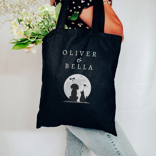 Personalized Pet Gift Bag – Custom Cotton Canvas Pet Tote, Overnight Bag for Women, Dog & Cat Lover Gift