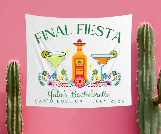 Final Fiesta Bachelorette Banner, Custom Tequila Tapestry, Mexican Party Backdrop, Personalized Girls Trip Decor, Fiesta Sign