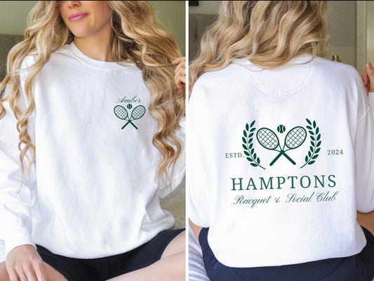 Personalized Tennis Racquet Sweatshirt, Custom Team Name - Tennis League, Country Social Club